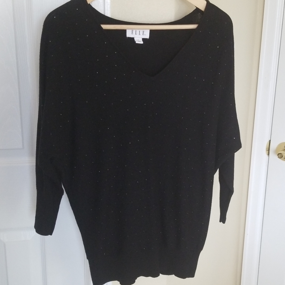 Elle - Dolman V-Neck Rhinestone Top
